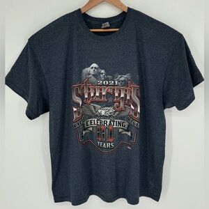 Sturgis Motorcycle 81 Rally 2021 Men's  Gildan Heavy Cotton Tee Gray Sz 2XL L6